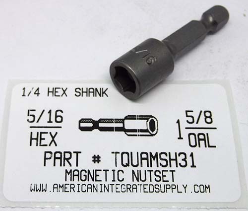 5/16 HEX X 1-3/4" LONG MAGNETIC NUTSET