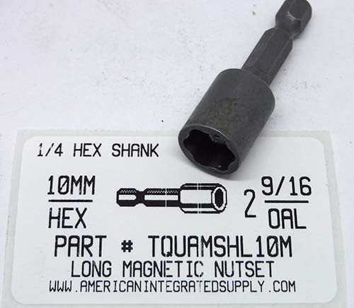 M10 HEX X 1 3/4" LONG MAGNETIC NUTSET