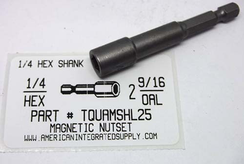 1/4 HEX X 2-9/16" LONG MAGNETIC NUTSET