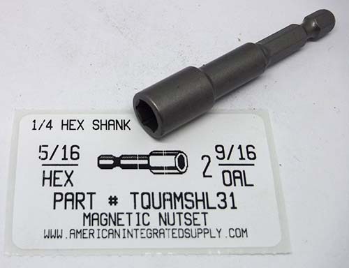 5/16 HEX X 2-9/16" LONG MAGNETIC NUTSET