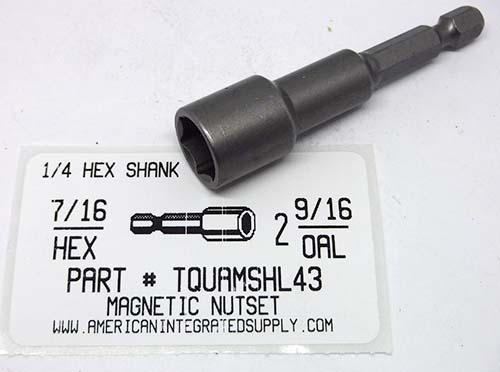 7/16 HEX X 2-9/16" LONG MAGNETIC NUTSET