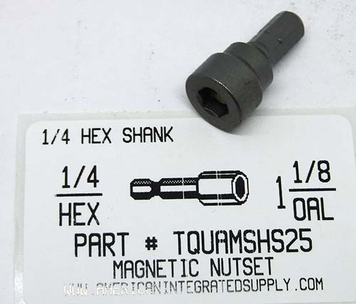 1/4 HEX X 1-1/8" LONG MAGNETIC NUTSET