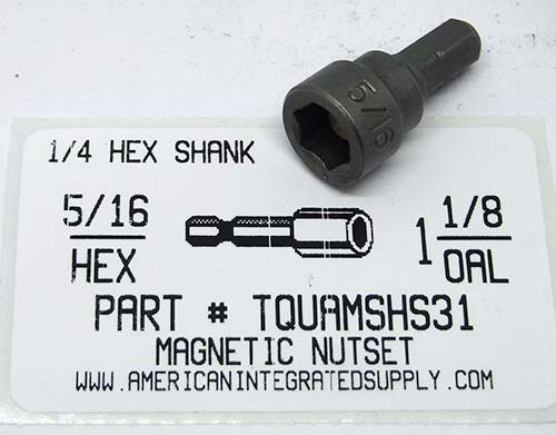 5/16 HEX X 1-1/8" LONG MAGNETIC NUTSET