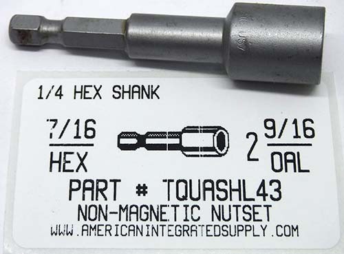 7/16 HEXX2-9/16"L NON-MAGNETIC NUTSET (DISCONTINUED)