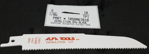 6"X7/8X.062 10TPI DEMOLITION RECIPROCATING BLADE