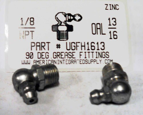 1/8-27 NPT 90 DEGREE GREASE FITTING STL ZINC