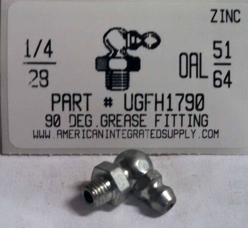 1/4-28 90 DEG GREASE FITTING STL ZINC