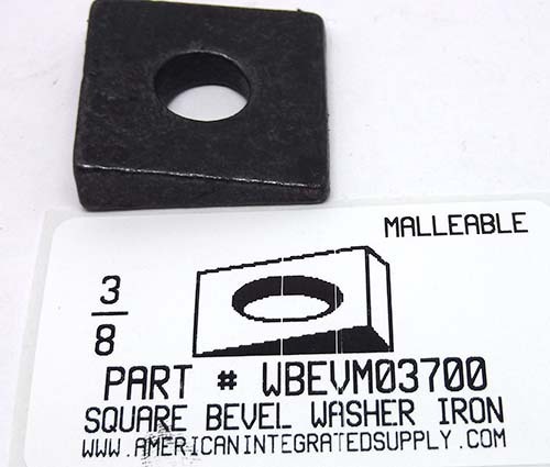 3/8 SQUARE BEVELED WASHER MALLEABLE IRON PLAIN