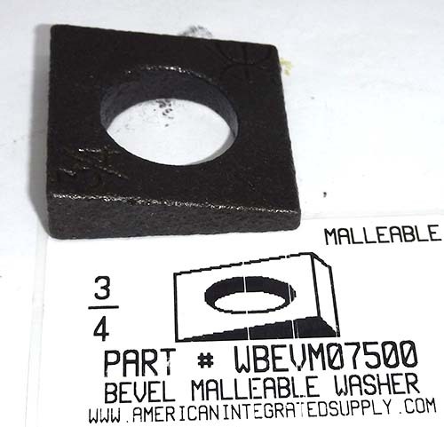 3/4 SQUARE BEVELED WASHER MALLEABLE IRON PLAIN