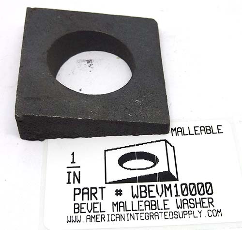 1" SQUARE BEVELED WASHER MALLEABLE IRON PLAIN