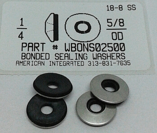 1/4X5/8 BONDED SEALING WASHER 18-8 STAINLESS STEEL