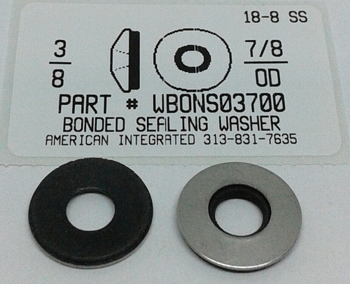 3/8"X7/8" BONDED SEALING WASHER 18-8 STAINLESS STEEL