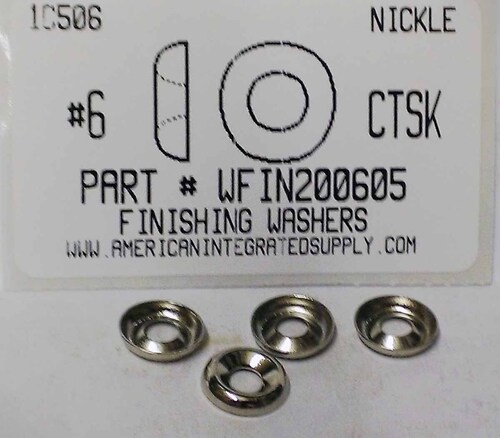 #6 COUNTERSUNK FINISHING WASHER STEEL NICKEL PLATED