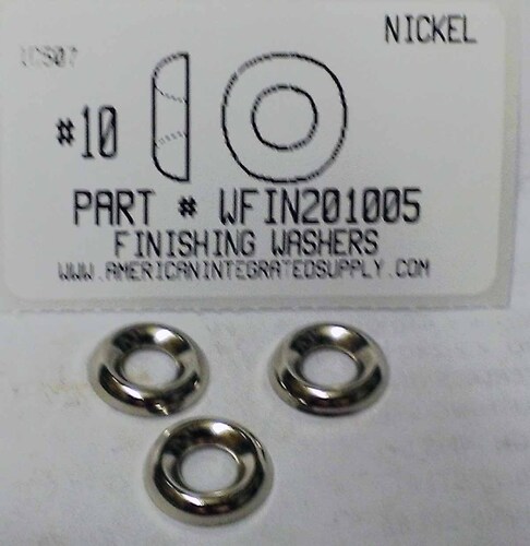 #10 COUNTERSUNK FINISHING WASHER STEEL NICKEL PLATED