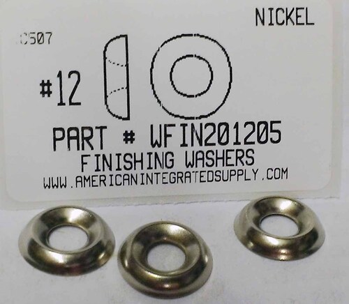 #12 COUNTERSUNK FINISHING WASHER STEEL NICKEL PLATED