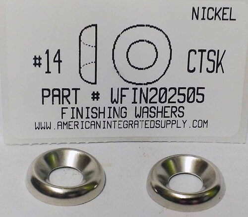 1/4 COUNTERSUNK FINISHING WASHER STEEL NICKEL PLATED