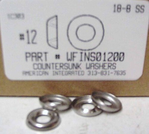 #12 COUNTERSUNK FINISHING WASHER 18-8 STAINLESS STEEL