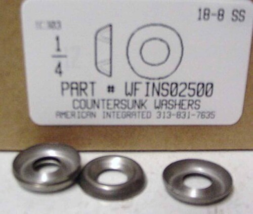 1/4 COUNTERSUNK FINISHING WASHER 18-8 STAINLESS STEEL