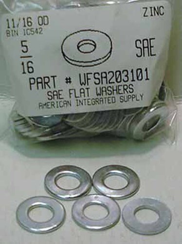 5/16 SAE FLAT WASHER STEEL ZINC PLATED 11/16" OUTER DIAMETER