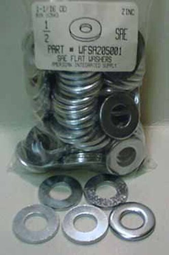 1/2 SAE FLAT WASHER STEEL ZINC PLATED 17/32" INNER DIAMETERX1-1/16" OUTER DIAMETER