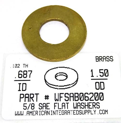 5/8S FLAT WASHER BRASS .687X1.50X.102