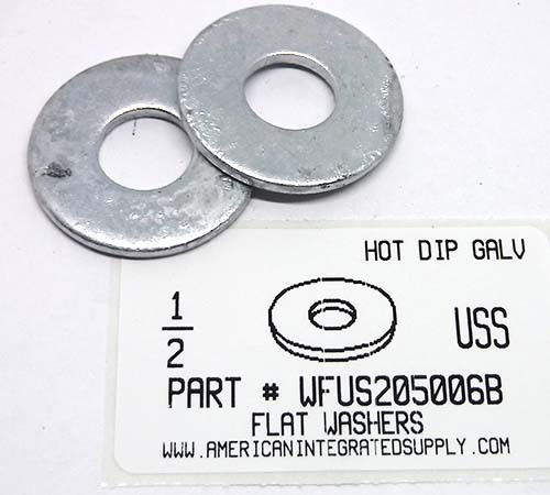 1/2 USS FLAT WASHER STEEL HOT DIP GALVANIZED