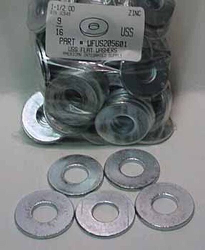 9/16 USS FLAT WASHER STEEL ZINC PLATED 5/8" INNER DIAMETERX1-1/2" OUTER DIAMETER NOMINAL