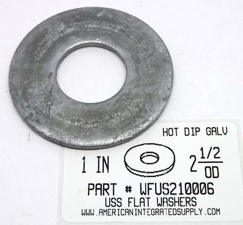 1" USS FLAT WASHER STEEL HOT DIP GALVANIZED