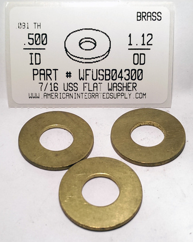 7/16 FLAT WASHER BRASS .500X1.125X.081