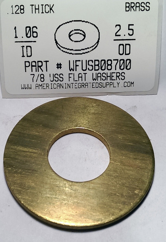 7/8 FLAT WASHER BRASS .937X2.250X.128