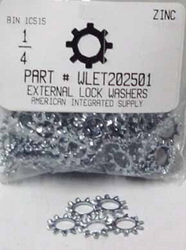 1/4 EXTERNAL TOOTH LOCKWASHER STEEL ZINC PLATED