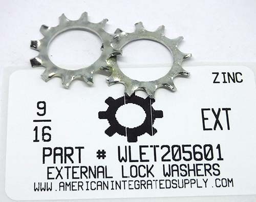 9/16 EXTERNAL TOOTH LOCK WASHER STEEL ZINC PLATED