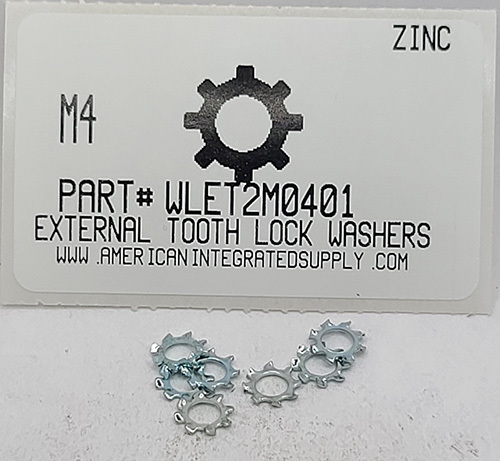 M4 EXTERNAL TOOTH LOCK WASHER STEEL ZINC D6797A