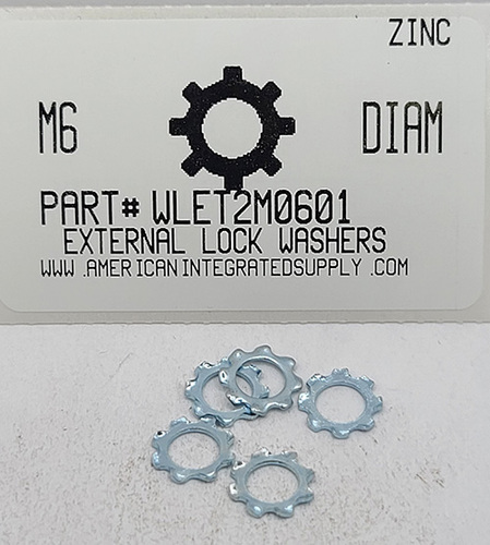 M6 EXTERNAL TOOTH LOCK WASHER STEEL ZINC D6797A