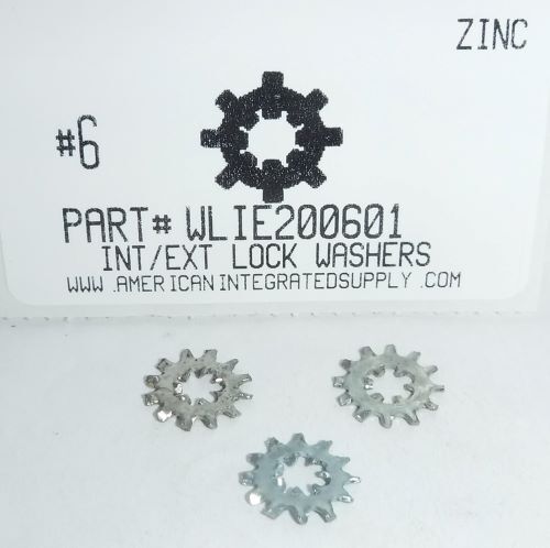 #6 INTERNAL AND EXTERNAL TOOTH LOCKWASHER STEEL ZINC PLATED