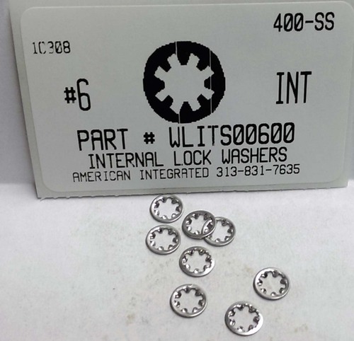 #6 INTERNAL TOOTH LOCK WASHER 410 STAINLESS STEEL