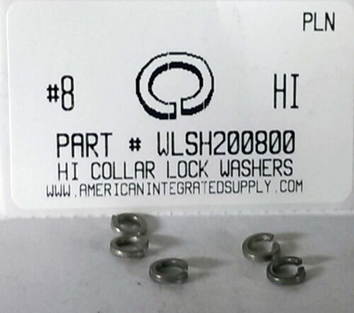 #8 HIGH COLLAR SPLITLOCK WASHER STEEL PLAIN