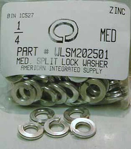 1/4 SPLIT LOCK WASHER STEEL ZINC PLATED