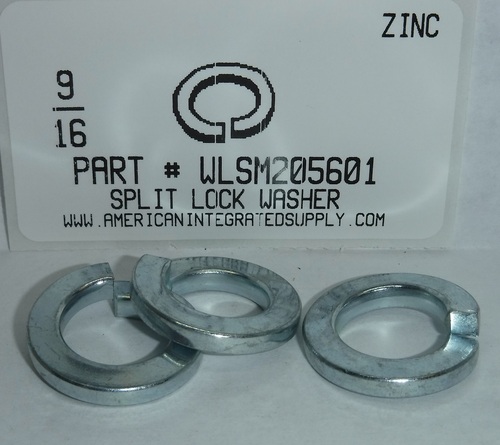 9/16 SPLIT LOCK WASHER STEEL ZINC PLATED