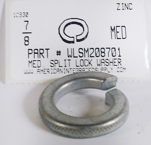 7/8 SPLIT LOCK WASHER STEEL ZINC PLATED