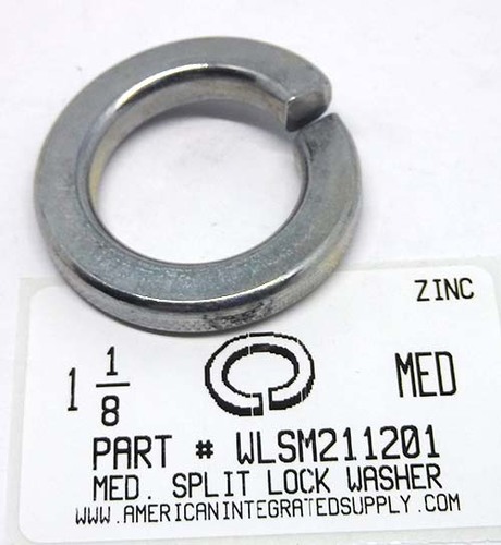 1-1/8" SPLIT LOCK WASHER STEEL ZINC PLATED