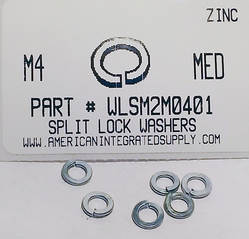 M4 SPLIT LOCK WASHER STEEL ZINC D127B