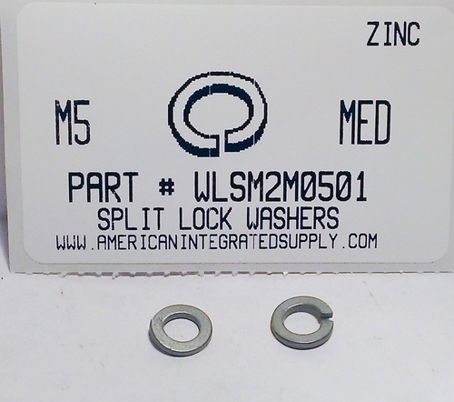 M5 SPLIT LOCK WASHER STEEL ZINC D127B