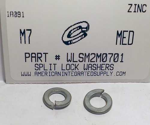 7MM SPLITLOCK WASHER STEEL ZINC D127B