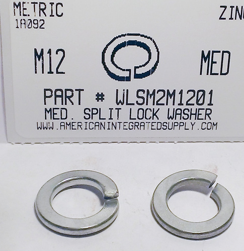 M12 SPLIT LOCK WASHER STEEL ZINC D127B