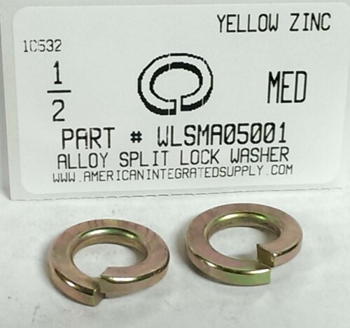 1/2 ALLOY SPLITLOCK WASHER STEEL YELLOW ZINC PLATED