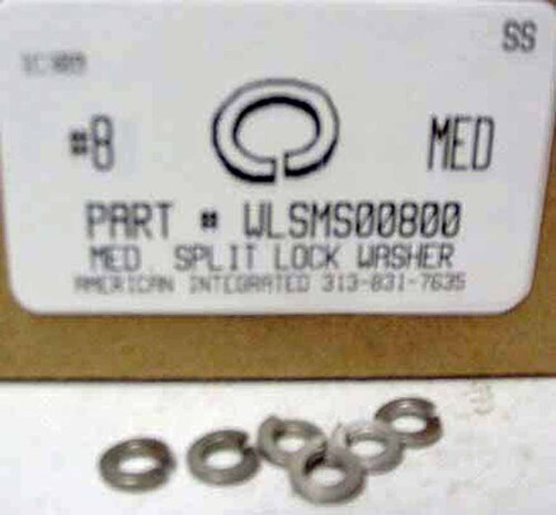 #8 SPLIT LOCK WASHER 18-8 STAINLESS STEEL