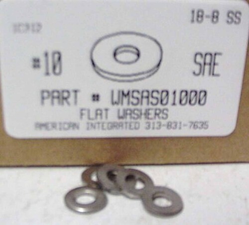 #10 FLAT WASHER 18-8 STAINLESS STEEL .218"IDX.437"OD