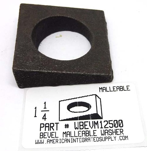 1-1/4 SQUARE BEVELED WASHER MALLEABLE IRON STEEL PLAIN