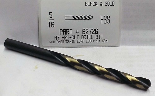 5/16 M7 HSS 135° SPLIT POINT BLACK & GOLD JOBBER DRILL BIT